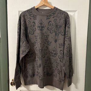 Disney Haunted Mansion Wallpaper Crewneck Sweatshirt Size L